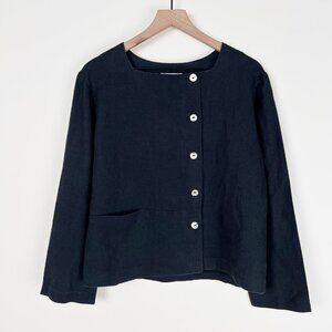 100% Linen Asymmetric Blazer Lightweight Jacket Light Coat Coastal Minimalist